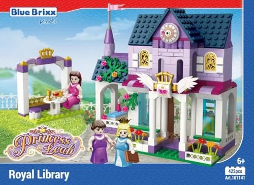 BlueBrixx Kids 107141 – Princess Leah: Königliche Bibliothek aus Klemmbausteinen mit 422 Bauelementen