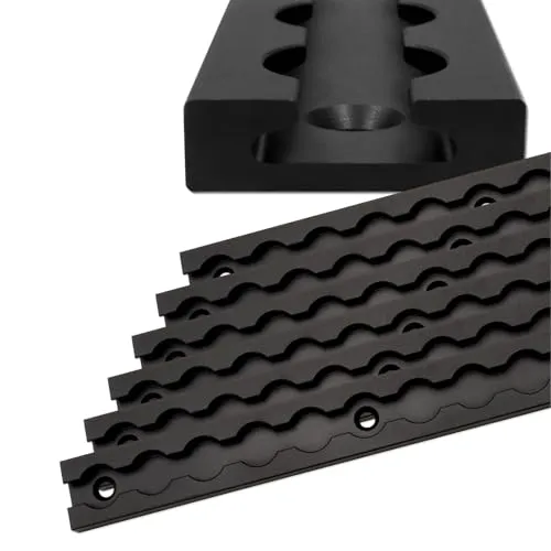 Airlineschiene robust eckig schwarz eloxiert, 6x 1,5 Meter von solidpro