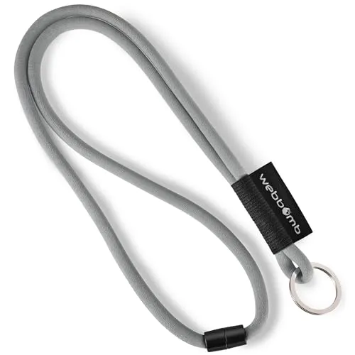 webbomb® Tubular Lanyard zweifarbiges Schlüsselband - rund weich und lang mit Sicherheitsverschluss und Schlüsselring als Schlüsselanhänger Key Chain für Ausweis Handy Schlüssel (dunkelgrau)