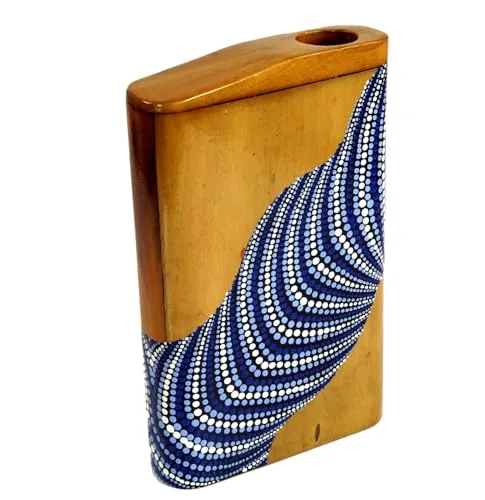 GURU SHOP Reise Didgeridoo (Holz) - Modell 5, Size:blau-weiß