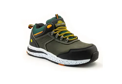 WORKPOWER Sicherheitsschuhe S3 Tann für Herren – Metallfreier Schutz - Herren Industrie & Handwerk Schuhe, mit metallfreiem Durchtrittschutz und leichter Kunststoffkappe für höchsten Tragekomfort und Sicherheit während langer Arbeitstage.