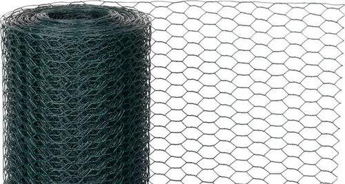 Geflecht GARDEN HEX PVC 1000/13/0,9 mm, grün, RAL 6005, sechseckig, Tierhaltung, Packung 5 m