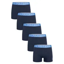 U.S. Polo Assn. Boxershorts Boxershorts USLeoo – Herren 5er Pack mit elastischem Logo-Bund Weiche Baumwollmischung, atmungsaktiv und formstabil blau M