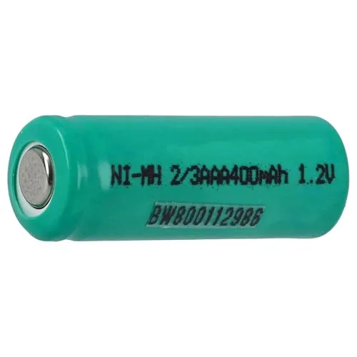 vhbw 2/3AAA NI-MH Akku-Zelle 400mAh (1.2V) Flattop kompatibel mit Modellbau, Solarleuchten, Telefon, etc.