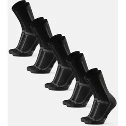 CREW LAUFSOCKEN FÜR LANGE DISTANZEN - 5-Pack - Schwarz/Grau - 39-42 - Sportsocken für Marathon und Trail-Running, mit atmungsaktiven Materialien und zusätzlicher Dämpfung für maximalen Komfort und Schutz vor Blasen.