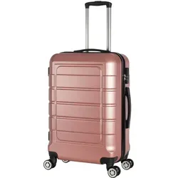 Hartschalenkoffer Trolley 4-Rollen Koffer Reisekoffer / 68 Liter / 201 - Farbe: rose-gold - Rosa