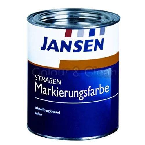 JANSEN Straßenmarkierungsfarbe 2,5 Liter - Schwarz - Hochwertige Markierungsfarbe für langlebige und wetterfeste Straßenmarkierungen, ideal für Gewerbe und öffentliche Bereiche.