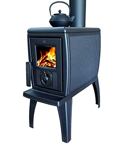 Gusskaminofen Plamen Trenk mit Herdplatte - 8,9kW - Kaminofen für den Innenbereich aus robustem Gusseisen, energieeffizient mit EEK A+ und ideal für gemütliche Wärme und Kochmöglichkeiten.