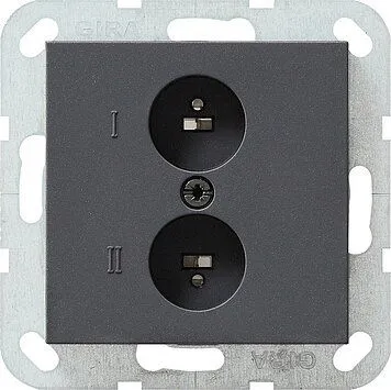 Gira 040228 Stereolautsprecher-Steckdose, System 55, anthrazit