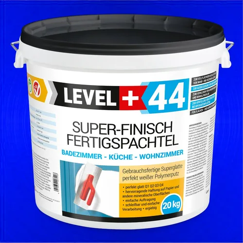 Fertigspachtel Super Finish 20kg - Ideal für glatte Wände - Mörtel, Putz, Zement & Gips - Gebrauchsfertige Spachtelmasse mit Mikroarmierung, schnelltrocknend und schleifbar für perfekte Oberflächen.