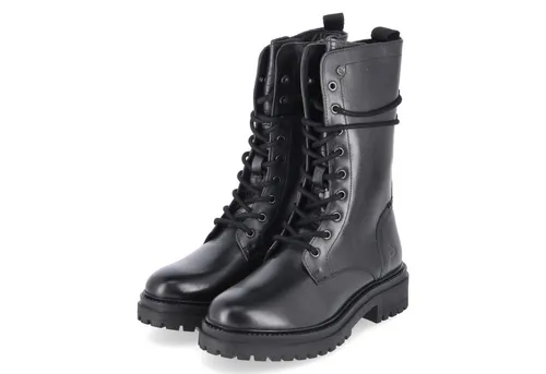 BULLBOXER Damen Klassische Stiefel 6YY0870201 aus Leder in Schwarz - Gr. 37 - Stilvolle Stiefel aus langlebigem Echtleder, ideal für kühle Tage. Mit zusätzlichem Reißverschluss und rutschfester Profilsohle für optimalen Komfort.