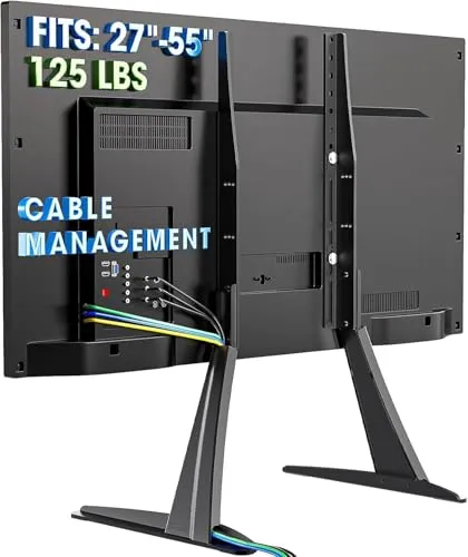 Universal Tisch Fernseher Standfuß Fernsehtisch TV Ständer LCD LED TV Halterung Höhenverstellbar Fernsehstand für 27-55 Zoll TVs, bis zu 57 kgs, Max.Vesa 800×400mm