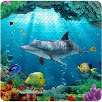 Sanilo Duschmatte Delphin Korallen, rutschfest und sicher von Sanilo