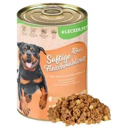 g Lecker.Pet® Gino's Saftige Fleischmahlzeit mit Huhn & Kartoffeln Hundefutter Nassfutter 6 x 400