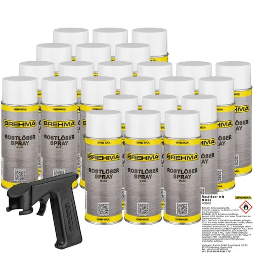 24x BREHMA Rostlöser m.MoS2 Intensiv Rostlöserspray 400ml Korrosionsschutz+Griff