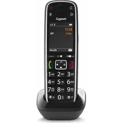 GIGASET E720HX Premium-Seniorentelefon - Schwarz, Bluetooth für Hörgeräte, sprechende Tasten und SOS-Notruf für Sicherheit und Komfort