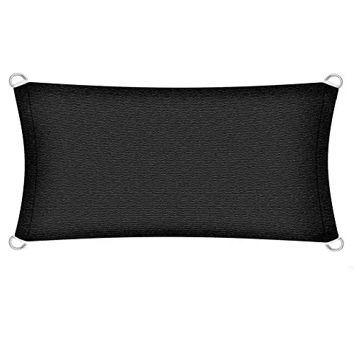 Sonnensegel Sonnenschutzsegel Sonnendach Sonnenschutz UV-Schutz Sichtschutz HDPE Anthrazit 4x6m (Rechteck)