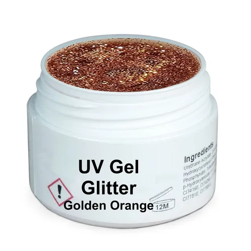GS-Nails Glitter Golden Orange UV Gel  5ml MADE IN GERMANY  E1