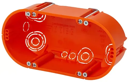 F-TRONIC Hohlwanddose E118, doppelt, T 47 mm