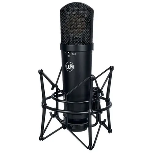 Warm Audio WA-87jr Black Mikrofon - Großmembran-Kondensatormikrofon mit umschaltbarer Richtcharakteristik und beeindruckendem Dynamikumfang; ideal für Studioaufnahmen und Live-Performances.