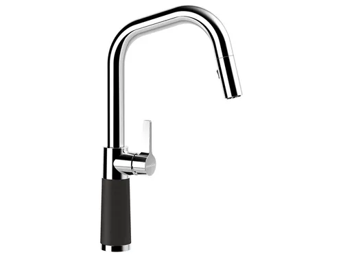 SCHOCK Küchenarmatur SC-530 Onyx – Hochdruck Armatur mit ausziehbarer Schlauch-Brause - Armaturen: Hochwertige dunkelgraue Küchenarmatur mit ergonomischem Design, schwenkbar und ausziehbarem Auslauf für maximale Flexibilität in der Küche.