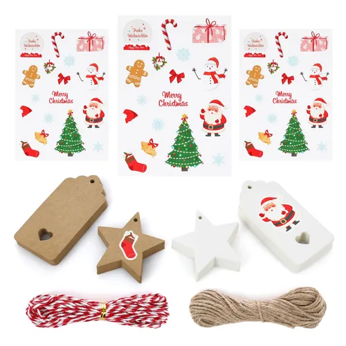 Nordstern Geschenkanhänger, Beschriften für Weihnachtstüten und Geschenke
