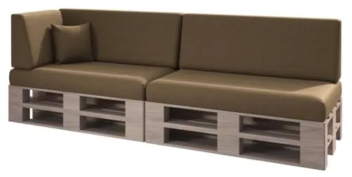 sunnypillow Palettenkissen 6er Set 120 x 80 cm in braun von sunnypillow