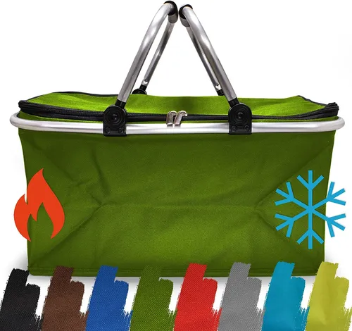 Thermo e-Best Einkaufskorb mit Tragegriffen Dunkelgrün 2x