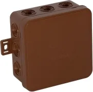 Aufputzdose, hermetisch IP54, braun, aufschnappbar, 75x75x41, Viplast 03502