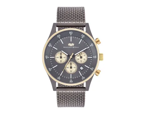 Rhodenwald & Söhne Chronograph Goodwill anthrazit - Hochwertiger Chronograph mit analoger Anzeige, wasserdicht bis 5 bar und elegantem Design in anthrazit und gelbgold – ideal für stilbewusste Männer.