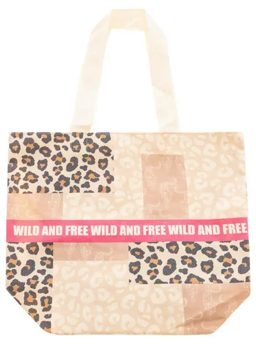 Zwillingsherz Tote Bag Leo-Style, Hellbeige - Stylische Tragetasche im Leo-Style für Damen, aus hochwertiger Baumwolle und Polyester. Ideal für den Alltag und vielseitig einsetzbar.