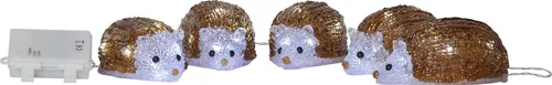 Outdoor Lichterkette Crystalo Igel mit Timer, kaltweiß, L 130cm