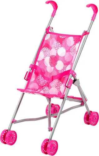 Bayer Design 30541AA Buggy Puppenbuggy - klappbar und leicht faltbar, integrierter Sicherheitsgurt, für Puppen bis 46 cm, modernes Design in Weiß und Pink