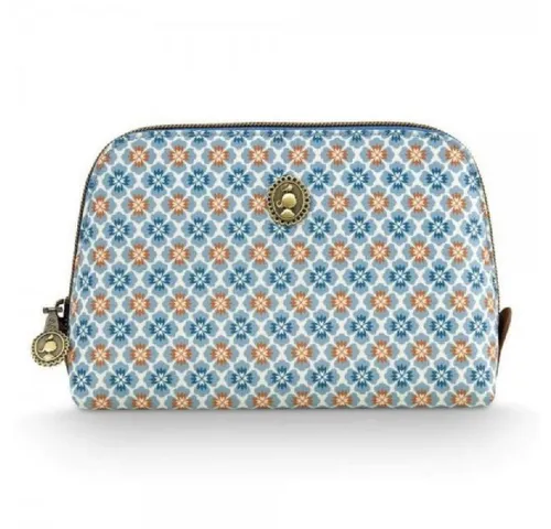 PiP Studio Kosmetiktasche Coby Cosmetic Bag Triangle - Bunt und Praktisch - Kosmetiktasche mit floralem Mojo-Muster, ideal für Reisen. Geräumiges Hauptfach mit Zipper und abwaschbarem Material für einfache Pflege.