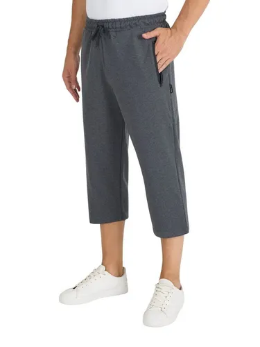 COMEOR 3/4-Sweathose Herren Bermuda Capri Shorts 3/4 Sommerhosen mit Reißverschluss Mit Reißverschlusstaschen
