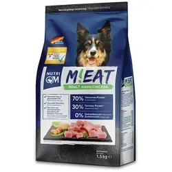 NutriQM M!eat Adult ITW 5 x 1,5kg - Hochwertiges Hundefutter - Ausgewogenes Trockenfutter für ausgewachsene Hunde mit 70 % tierischem Protein. Ideal für Vitalität und Muskulatur, ohne Getreide und Zuckerzusatz – für eine bewusste Ernährung.