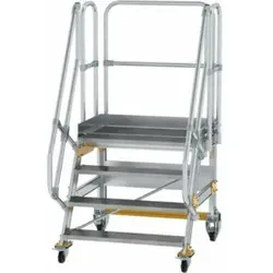 MUNK Aluminium-Plattformtreppe 60° fahrbar mit 4 Stufen von Günzburger