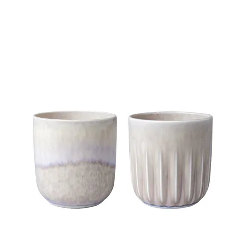 like. by Villeroy & Boch Becher Set 2tlg. Perlemor Sand - Thermobehälter Set aus 2 eleganten Bechern, ideal für stilvolle Kaffeepausen und perfekte Isolierung für heiße Getränke.