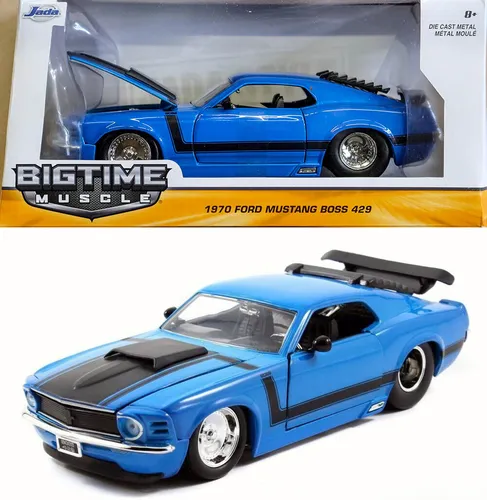 Ford Mustang Boss 429 Blau Schwarz Blue Black Muscle 1:24 Jada Toys 98026 1970