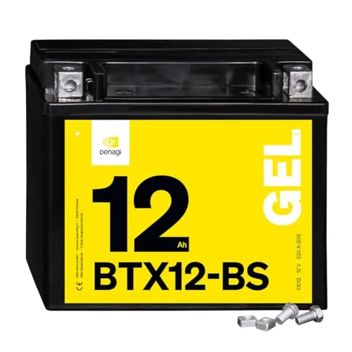 Denagi 51012 GEL BTX12-BS Motorradbatterie 12V 12Ah