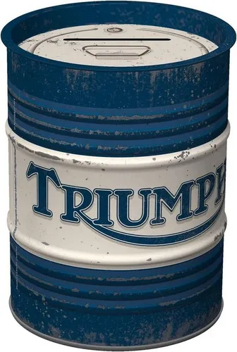 Nostalgic-Art Spardose Metall Spardose Sparbüchse Sparschwein - Triumph Oil Barrel