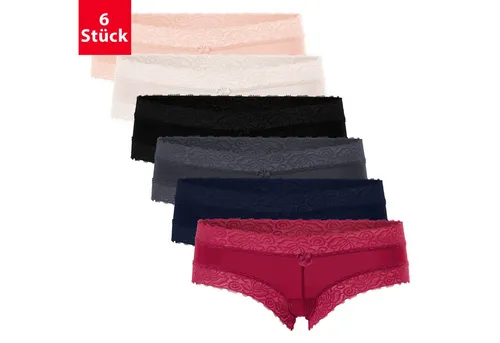 Celodoro Damen Hipster Panty mit Spitze (6er Pack) M