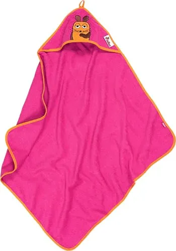 Playshoes Badeponcho Frottee-Kapuzentuch DIE MAUS - Kuscheliger Badeponcho aus 100 % Baumwolle für Kinder, ideal nach dem Planschen. Mit Kapuze zum schnellen Warmwerden und praktischer Aufhängeschlaufe. Waschbar bei 40°C – in vielen Farben und Motiven erhältlich.