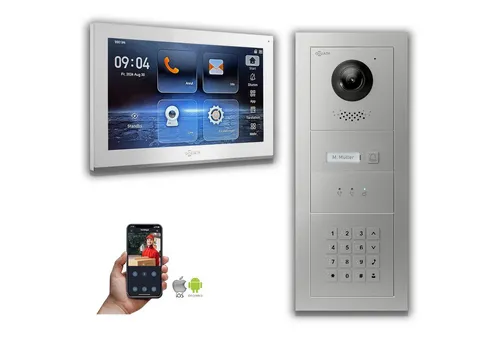 Goliath Intercom Video-Türsprechanlage Goliath IP Video Türsprechanlage mit Kamera 10-Zoll Zahlencode Anzeige (Privat oder Gewerblich)