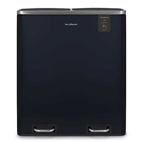 Les Collectors Mülleimer mit Fußpedal - Nachtblau, 60 l Fassungsvermögen, 2 herausnehmbare Inneneimer für effiziente Mülltrennung und Recycling