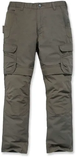 Carhartt Full Swing Steel Cargohose - Dunkelgrau/Grün W34/L32 - Herren-Stoffhose mit entspannter Passform, flexiblen Bund und verstärkten Taschen für optimalen Komfort und Funktionalität bei der Arbeit oder Freizeit.
