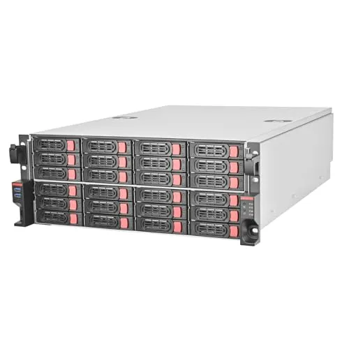 SilverStone Technology SST-RM43-324-RS, 4HE-Rackmount-Speichergehäuse mit 24 Schächten für 2,5-Zoll-/3,5-Zoll-Festplatten/-SSDs mit Mini-SAS-HD-SFF-8643-12-Gb/s-Schnittstelle