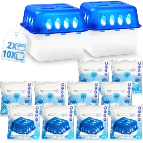 2x Luftentfeuchter Box 10x 400g Beutel Granulat Raum Entfeuchter Stopp Trockner