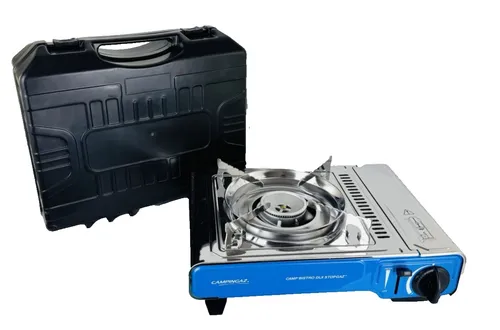 Campingaz Camp Bistro DLX Stopgaz Campingkocher - 2200 W, kompakt mit Piezo Zündung für einfaches Kochen beim Camping