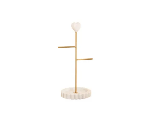 Jewellery Stand Home Esprit - Eleganter Schmuckständer aus weißen und goldenen Metall, 32 cm hoch, ideal zur stilvollen Aufbewahrung von Schmuck und Accessoires.